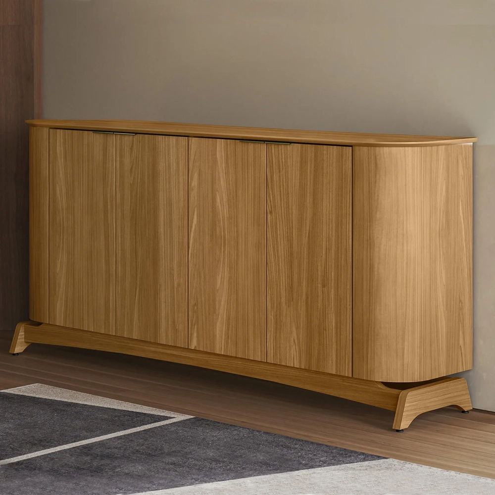 Buffet Aparador Sala de Estar 160cm 4 Portas Zuni Ypê N02   - Mpozenato