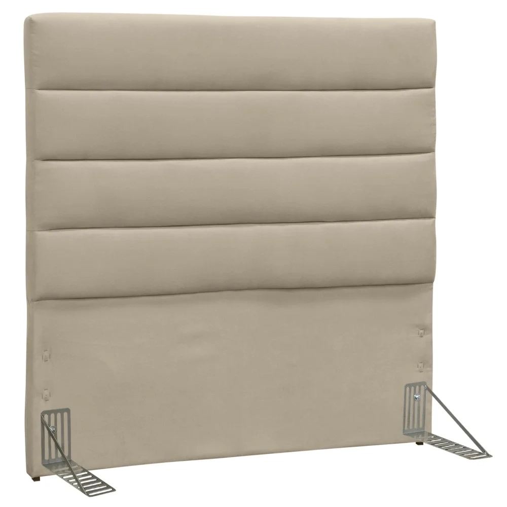 Cabeceira Solteiro 90cm Greta Suede Liso Bege Z51 - Mpozenato