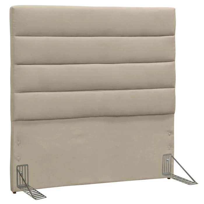 Cabeceira Solteiro 90cm Greta Suede Liso Bege Z51 - Mpozenato