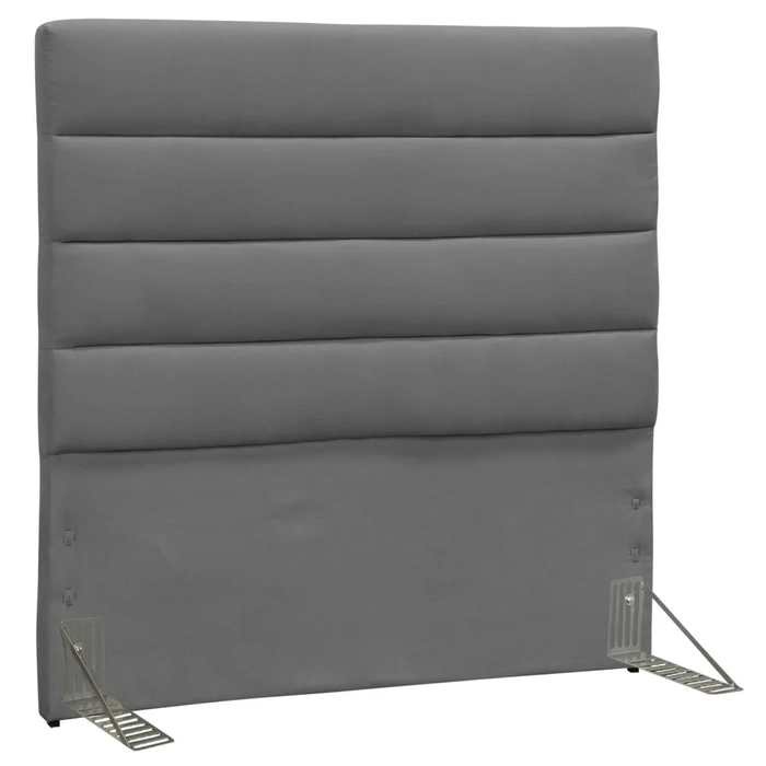 Cabeceira Solteiro 90cm Greta Suede Liso Cinza Z51 - Mpozenato