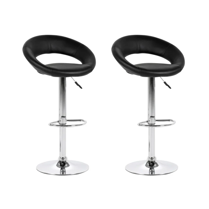 Banquetas Salão Estofadas Lux Regulagem Kit 2 Preto -  Facthus