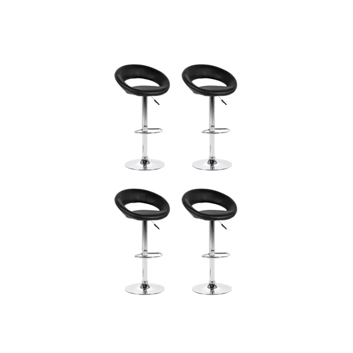 Kit 4 Banquetas Estofadas Lux com Regulagem a Gás Preto -  Facthus