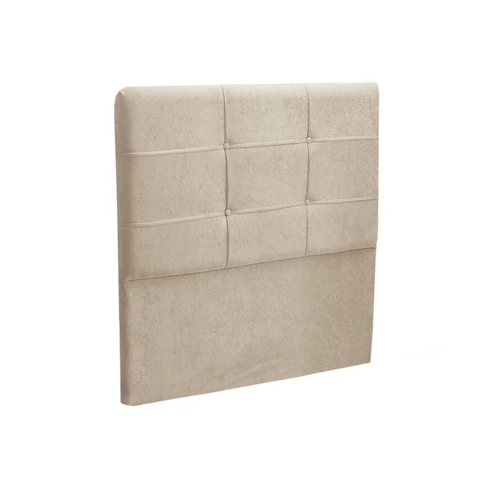 Cabeceira Cama Box Solteiro 90cm London Veludo Bege - JS Móveis
