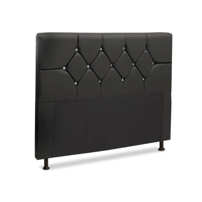 Cabeceira Para Cama Box Solteiro 90 cm França Corano Preto - JS Móveis