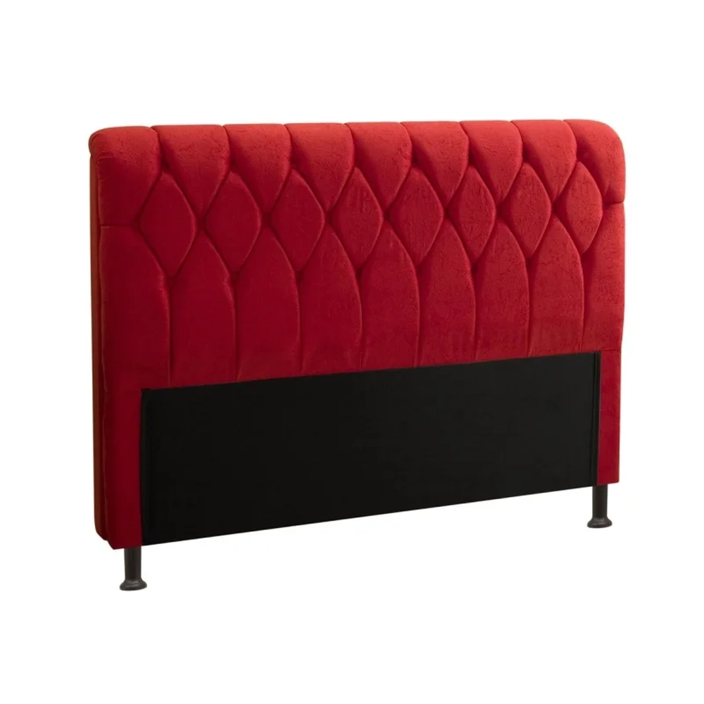 Cabeceira Cama Box Casal Queen 160cm Miami Veludo Vermelho - JS Móveis