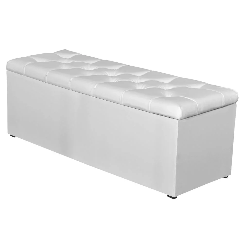Calçadeira Baú 140 cm Paris Corano Branco - JS Móveis