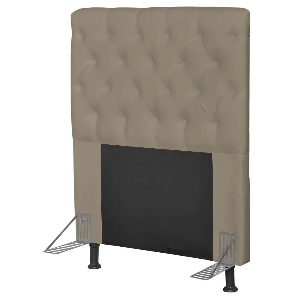 Cabeceira Cama Box Solteiro 90cm Cristal Sintético Areia - MV Estofados