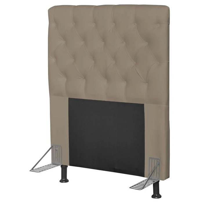 Cabeceira Cama Box Solteiro 90cm Cristal Sintético Areia - MV Estofados