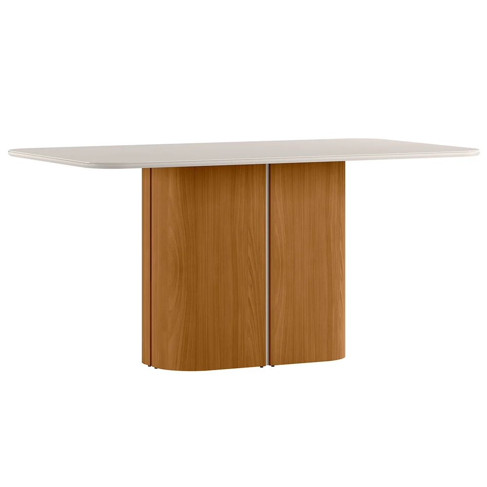 Mesa de Jantar Retangular 160cm 6 Lugares Flex Zuni Ypê/Off N02 - Mpozenato - Mpozenato