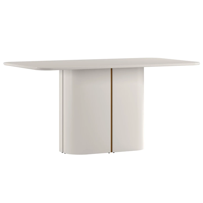 Mesa de Jantar Retangular 160cm 6 Lugares Flex Zuni Off N02 - Mpozenato - Mpozenato