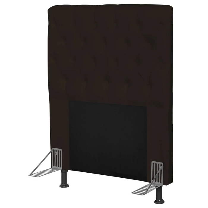 Cabeceira Cama Box Solteiro 90cm Cristal Sintético Marrom - MV Estofados