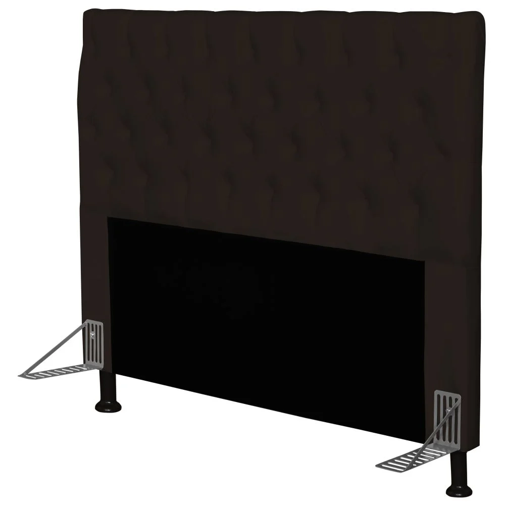 Cabeceira Cama Box Casal 195cm Cristal Sintético Marrom - MV Estofados