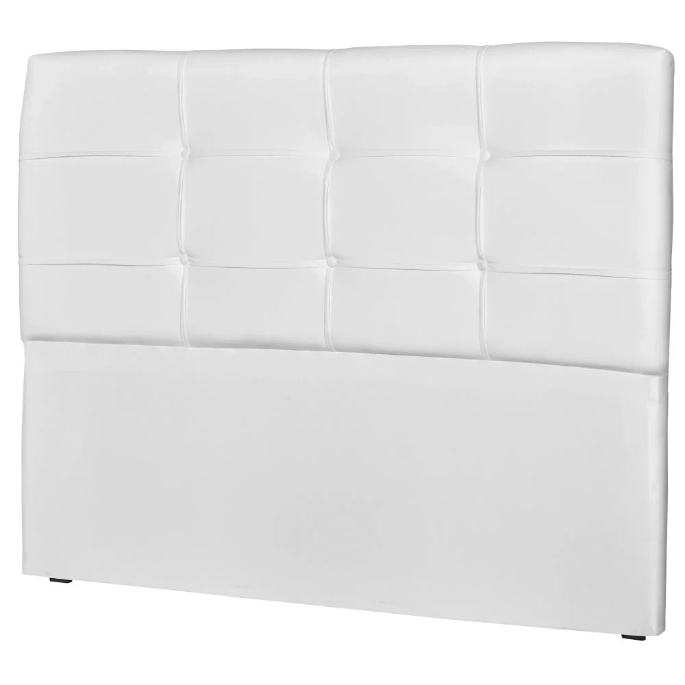 Cabeceira Casal Cama Box 160 cm London Sintético Branco - JS Móveis
