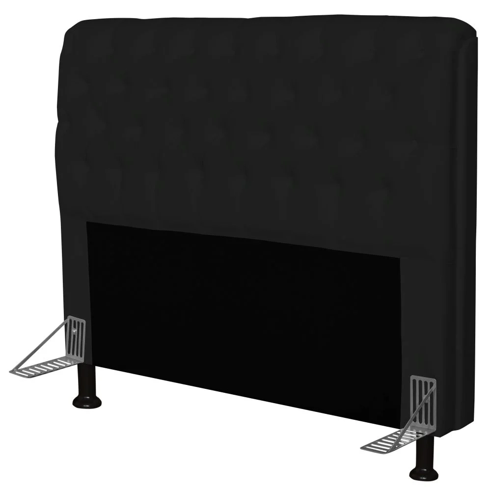 Cabeceira Paris Para Cama Box Casal 140 cm Paris Corano Preto- JS Móveis