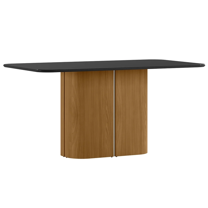 Mesa de Jantar Retangular 180cm 8 Lugares Flex Zuni Ypê/Preto N02 - Mpozenato