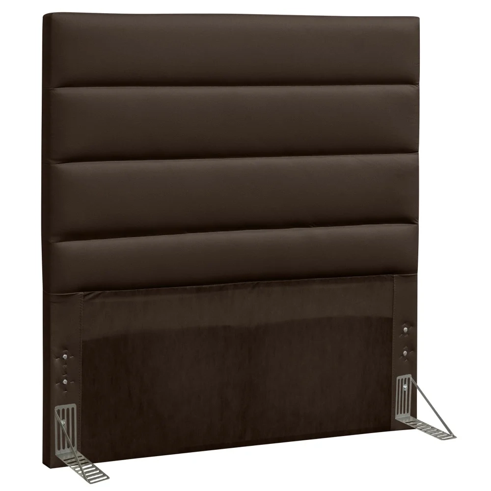 Cabeceira Solteiro 90cm Greta Sintético Marrom Z51 - Mpozenato