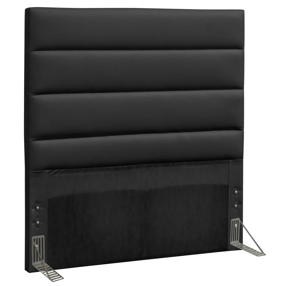Cabeceira Solteiro 90cm Greta Sintético Preto Z51 - Mpozenato