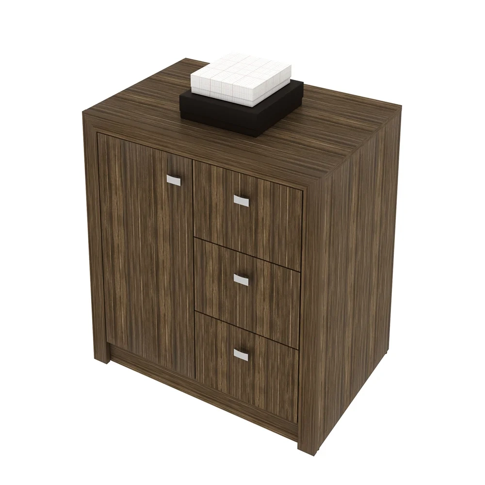 Armário 03 Gavetas e 01 Porta para Home Office ME4111 Nogal - Tecno Mobili