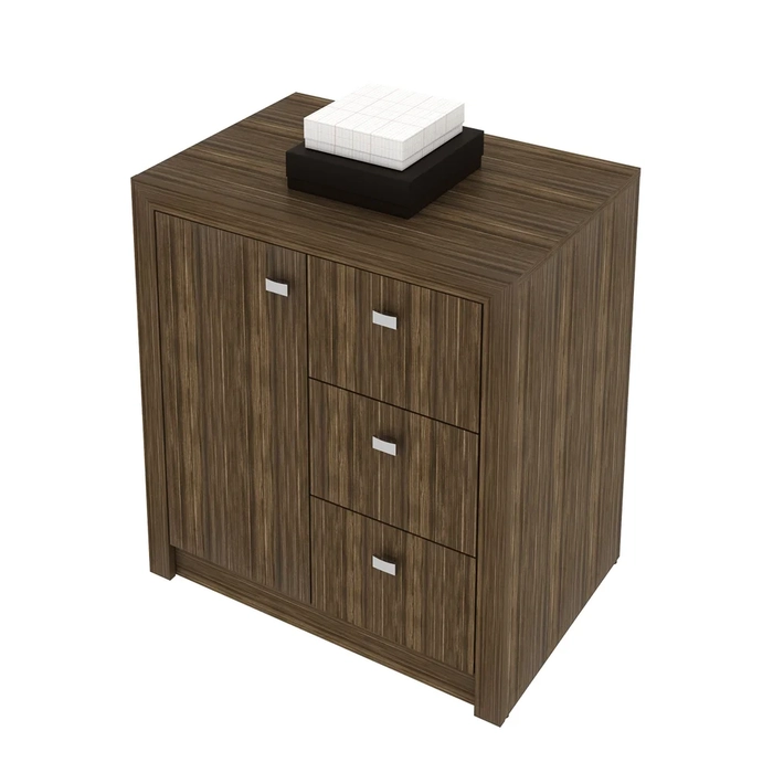 Armário 03 Gavetas e 01 Porta para Home Office ME4111 Nogal - Tecno Mobili