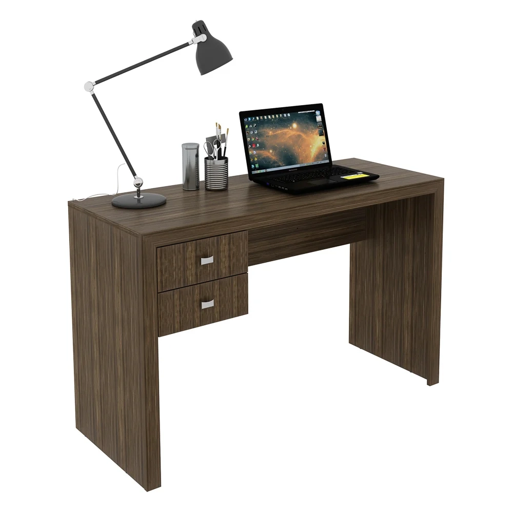 Mesa para Escritório 02 Gavetas ME4123 Nogal - Tecno Mobili
