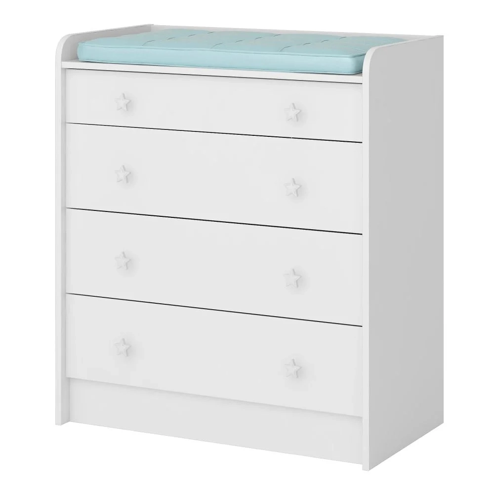 Cômoda Infantil Trocador Doce Sonho 4 Gavetas Branco - Qmovi