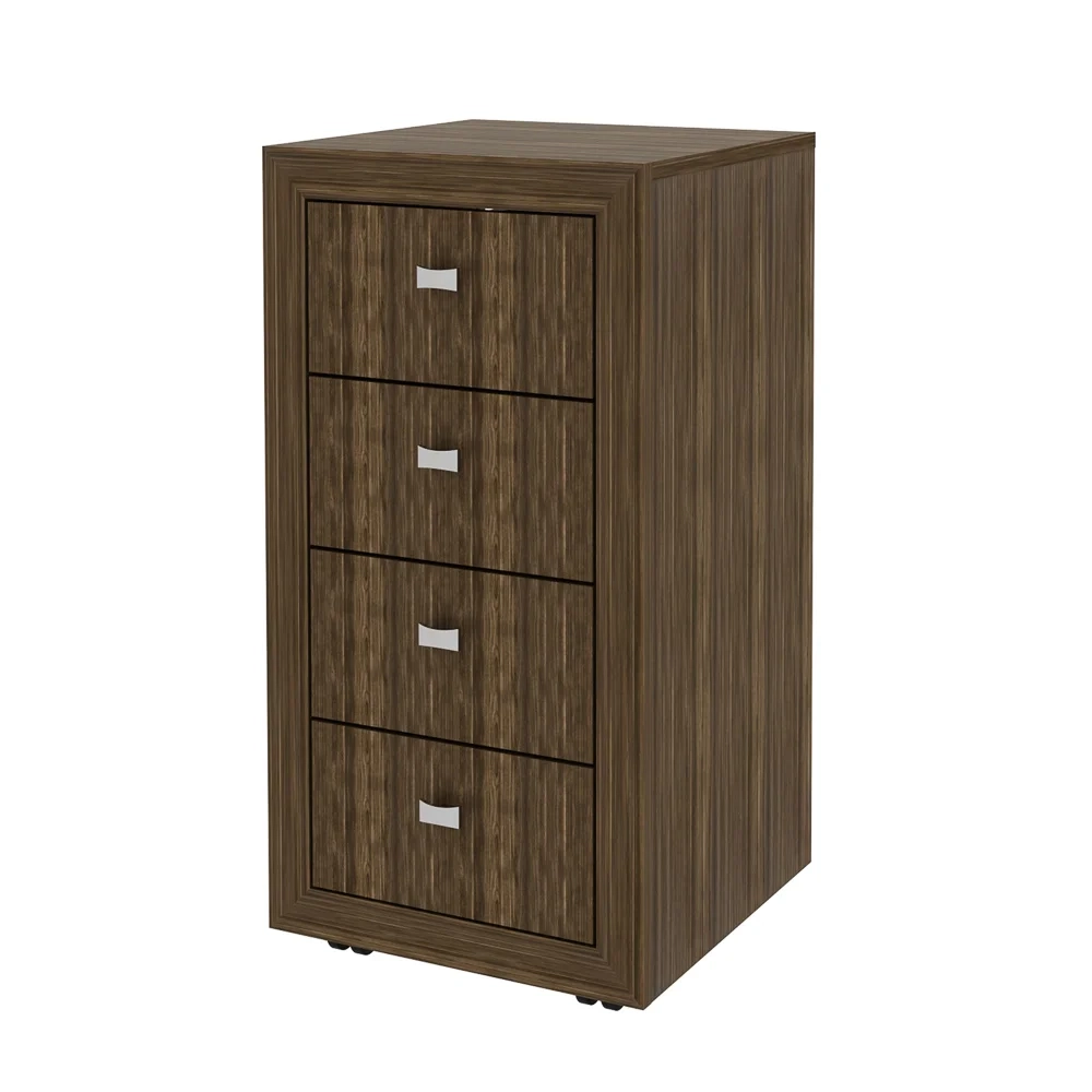 Gaveteiro Escritório 38,5cm 4 Gavetas Nogal   - Tecno Mobili