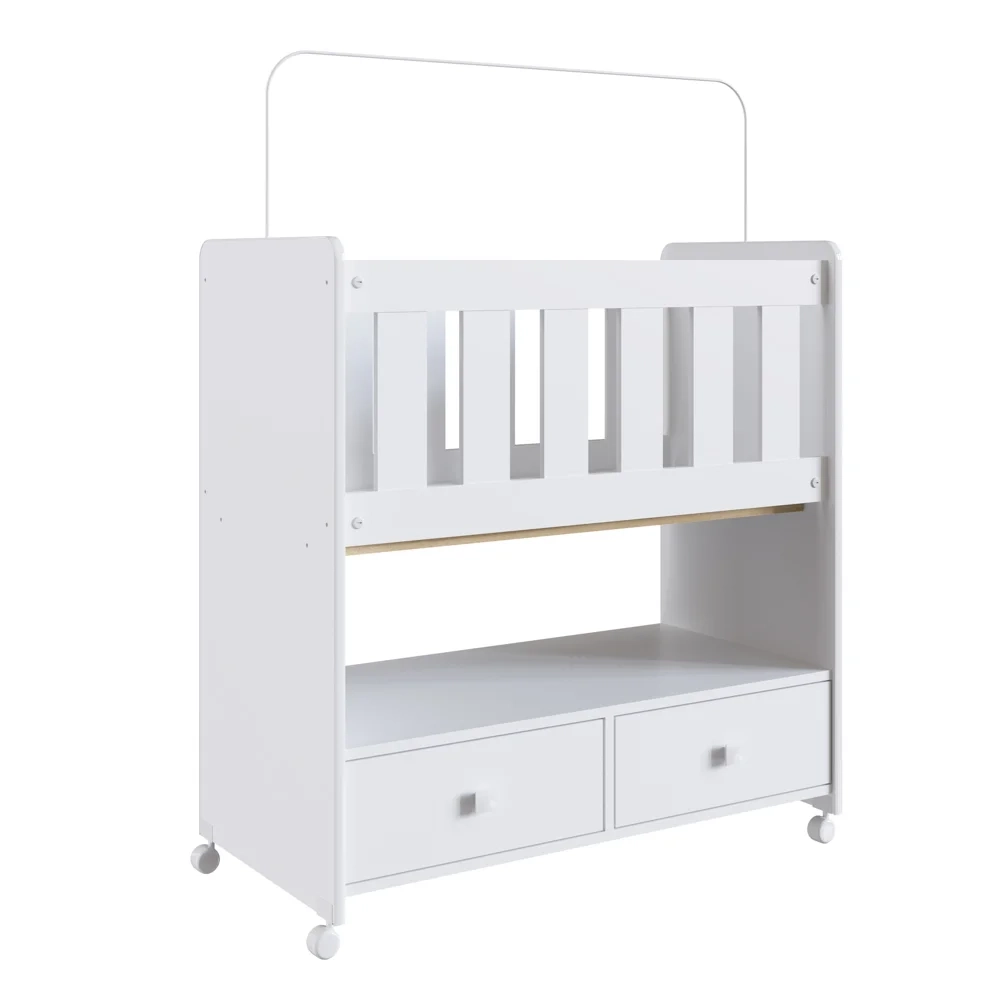 Mini Berço Moisés Certificado pelo Inmetro BY 510 2 Gavetas Branco - Completa Móveis