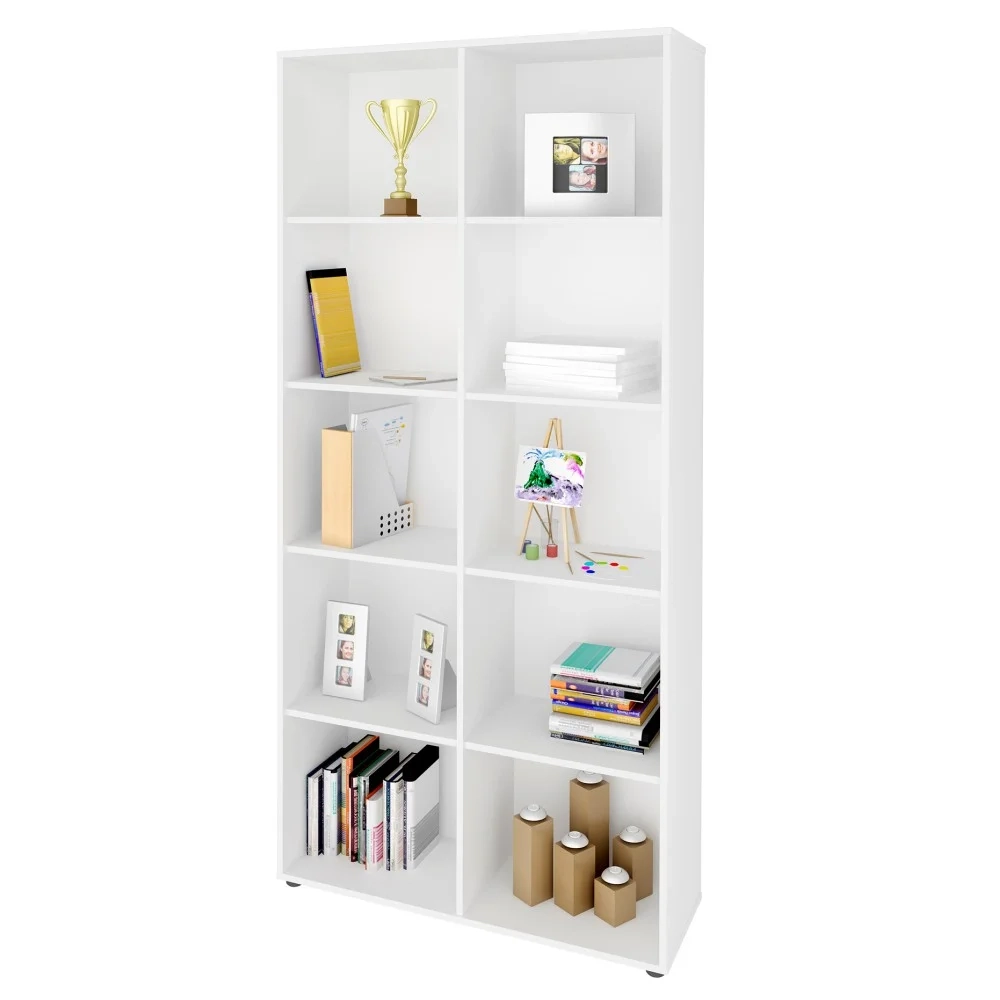 Estante Livreiro Clean com 8 Prateleiras Branco - Artany