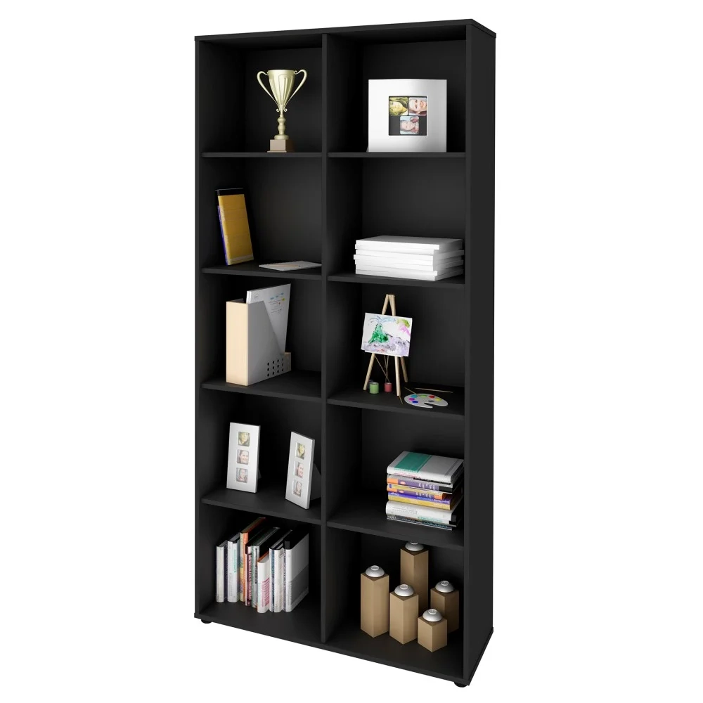 Estante Livreiro Clean com 8 Prateleiras Preto - Artany