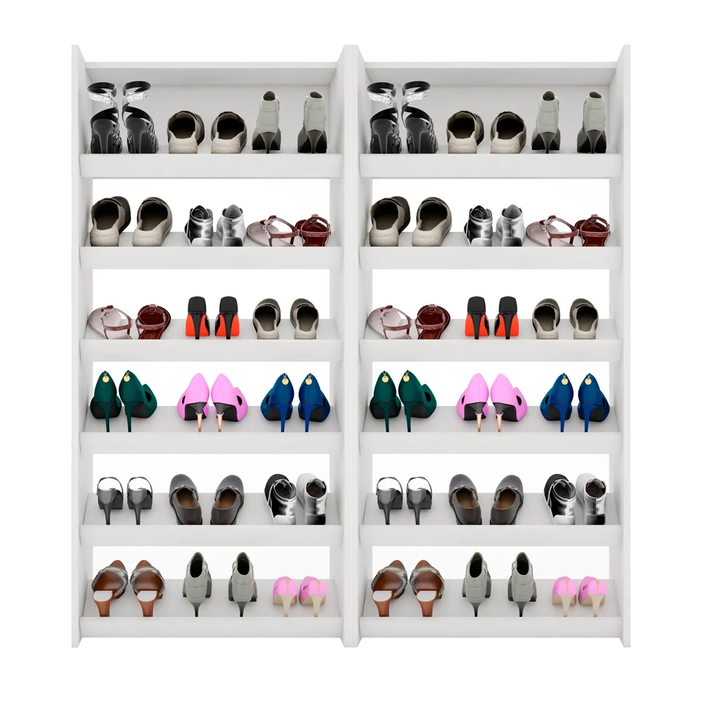 Kit 2 Armários Multiuso Sapateira Paris Branco - Lumil Móveis