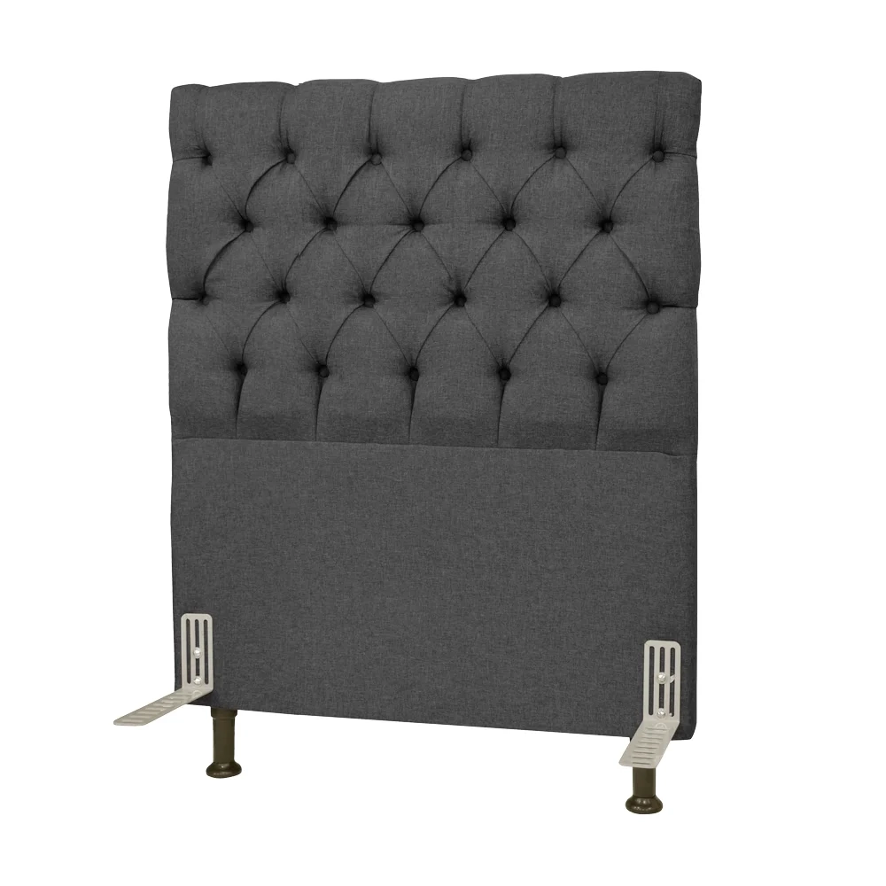 Cabeceira Cama Box Solteiro 90cm Cristal Linho Cinza - MV Estofados