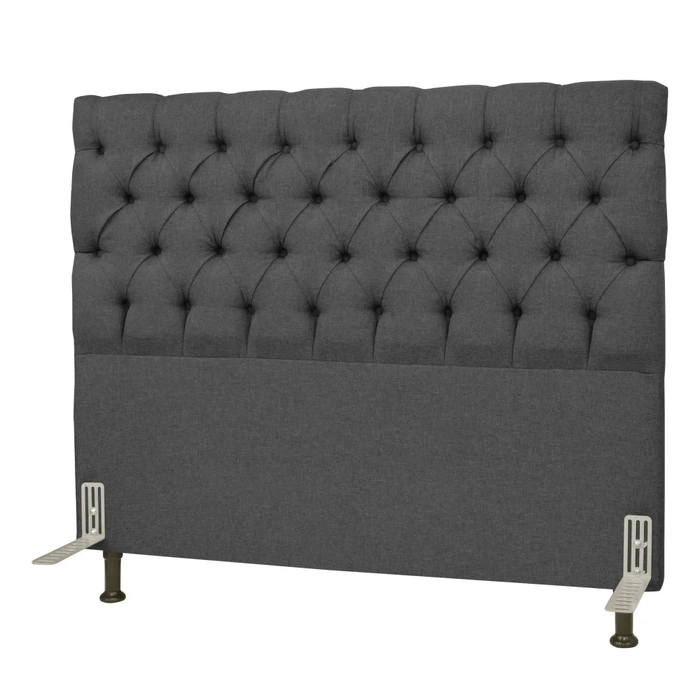 Cabeceira Cama Box Casal King 195cm Cristal Linho Cinza - MV Estofados