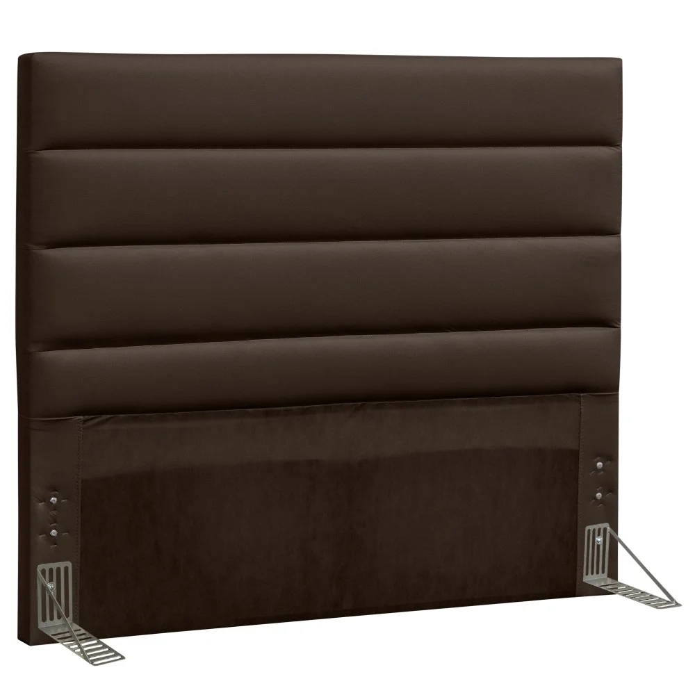 Cabeceira Casal King 195cm Greta Sintético Marrom Z51 - Mpozenato