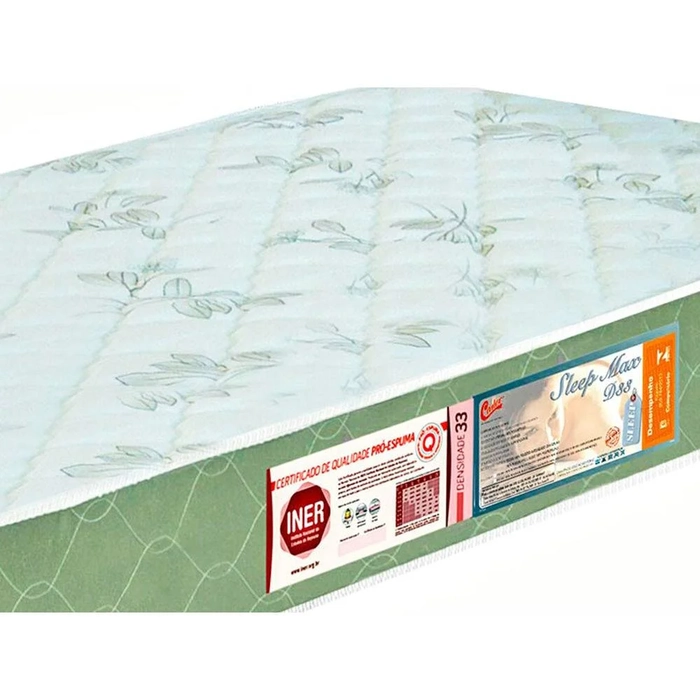 Colchão Casal Sleep Max Espuma D33 138x188x25cm Branco/Verde - Castor