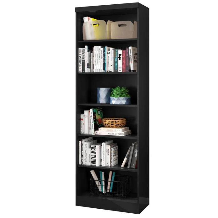 Estante Livreiro com Prateleiras Linus Preto - Qmovi