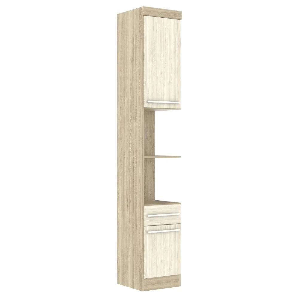 Módulo de Cabeceira Alto com Nicho 2 Porta 197 Master Avelã Rústico/Ártico Rústico - Eucamóveis 