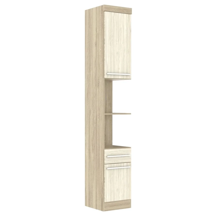 Módulo de Cabeceira Alto com Nicho 2 Porta 197 Master Avelã Rústico/Ártico Rústico - Eucamóveis 