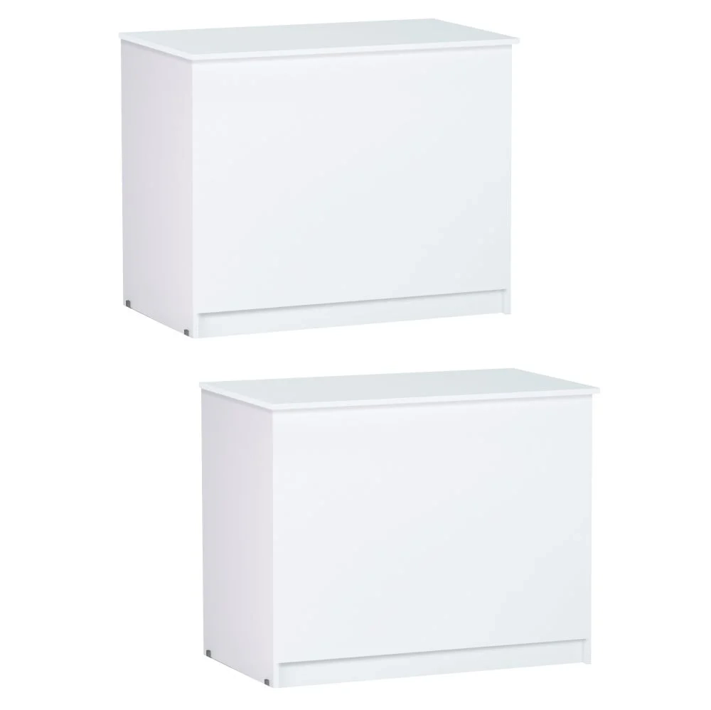 Kit 2 Baús Multiuso Amanda Branco - AJL Móveis