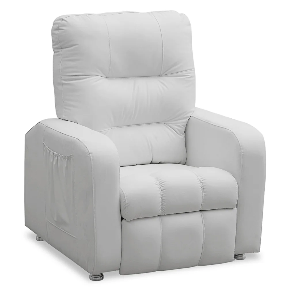 Poltrona do Papai Reclinável Turim Corano Branco - JS Móveis