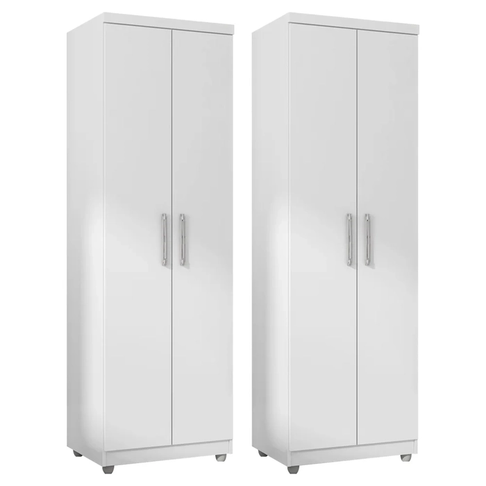 Kit 2 Armários Multiuso Organizador 2 Portas Sabrina Branco - AJL Móveis
