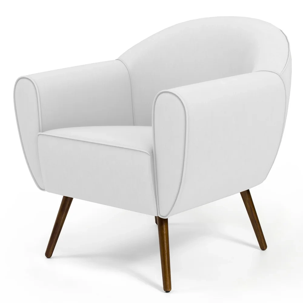 Poltrona Decorativa Nina Corano C-12 com Pés Palito Castanho - Domi