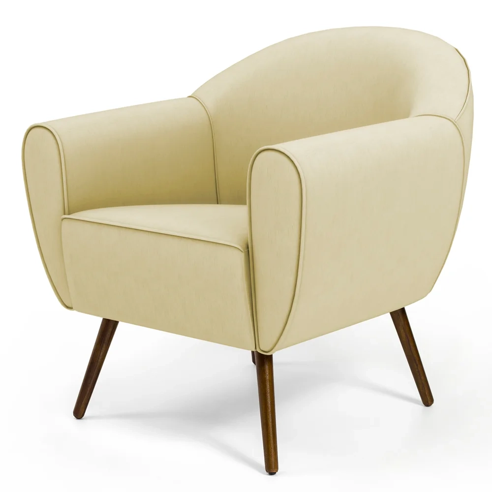 Poltrona Decorativa Nina Corano C-26 com Pés Palito Castanho - Domi