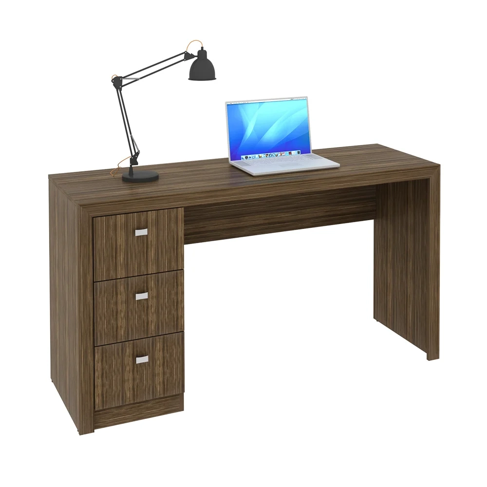 Mesa Para Computador 3 Gavetas ME4102 Nogal - Tecno Mobili