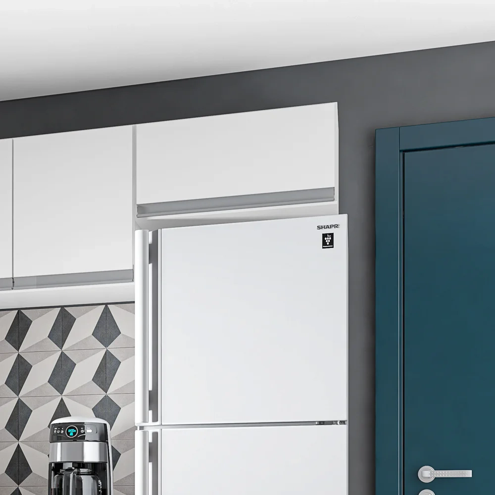 Armário Aéreo Geladeira 60cm 1 Porta Basculante Andréia Branco - AJL Móveis