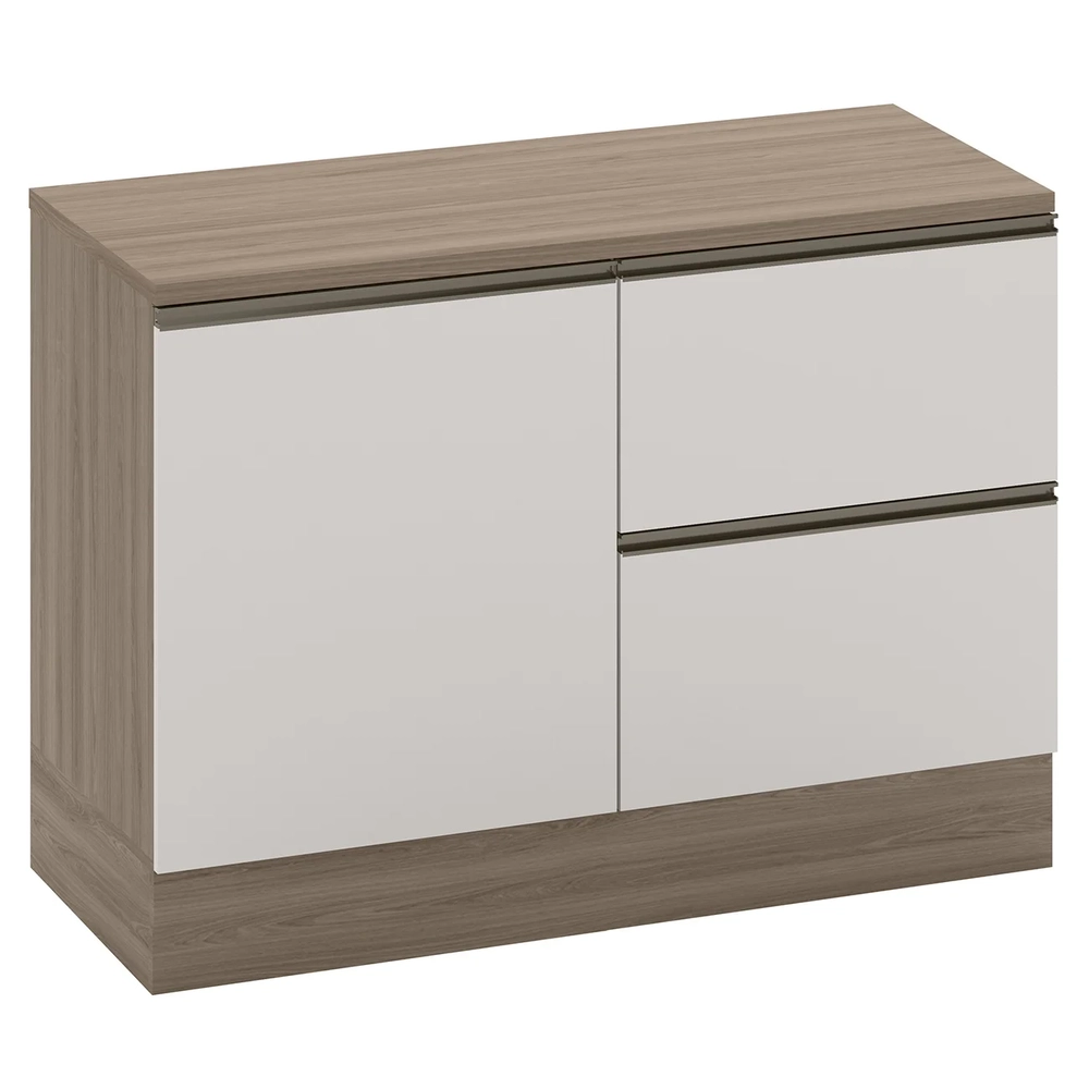 Balcão de Cozinha e Tampo 120cm Grace Carvalho Oak/Off White Z44 - Mpozenato