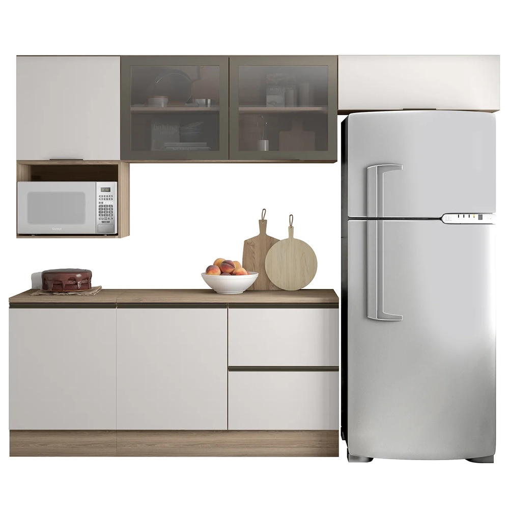 Armário de Cozinha CP02 e Tampo Grace Carvalho Oak/Off White Z44 - Mpozenato