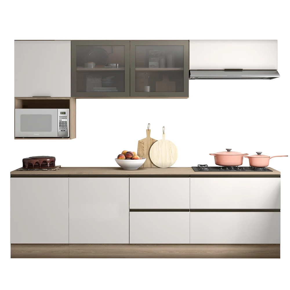 Armário de Cozinha CP03 e Tampo Grace Carvalho Oak/Off White Z44 - Mpozenato