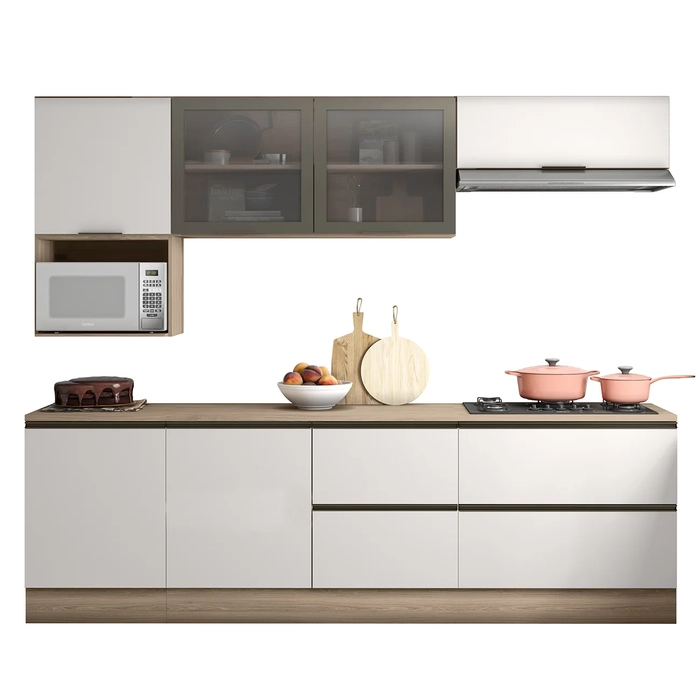 Armário de Cozinha CP03 e Tampo Grace Carvalho Oak/Off White Z44 - Mpozenato