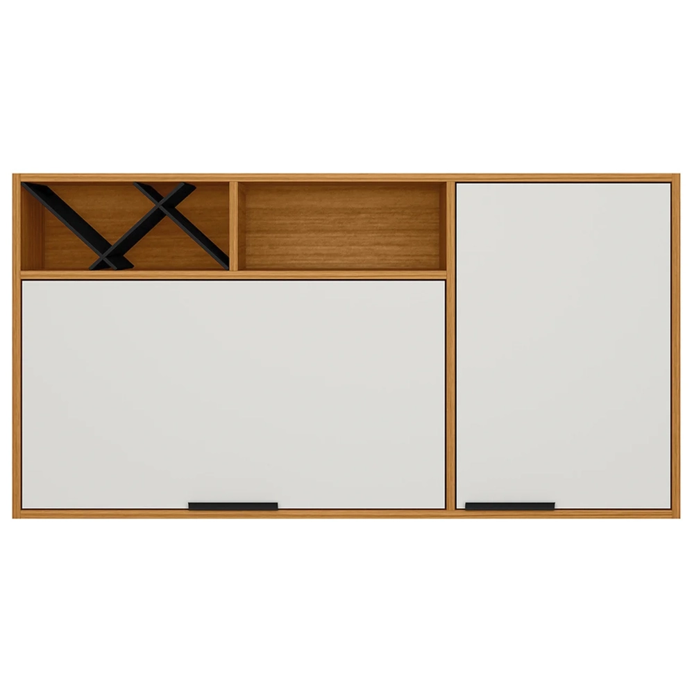 Armário de Cozinha Aéreo 120cm Nala Freijó UV/Off Acetinado Z44 - Mpozenato