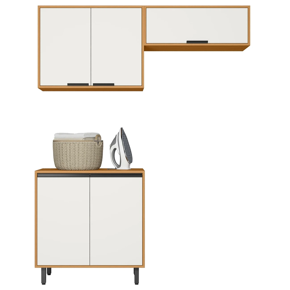 Armário Multiuso Lavanderia Nala Freijó UV/Off Acetinado Z44 - Mpozenato